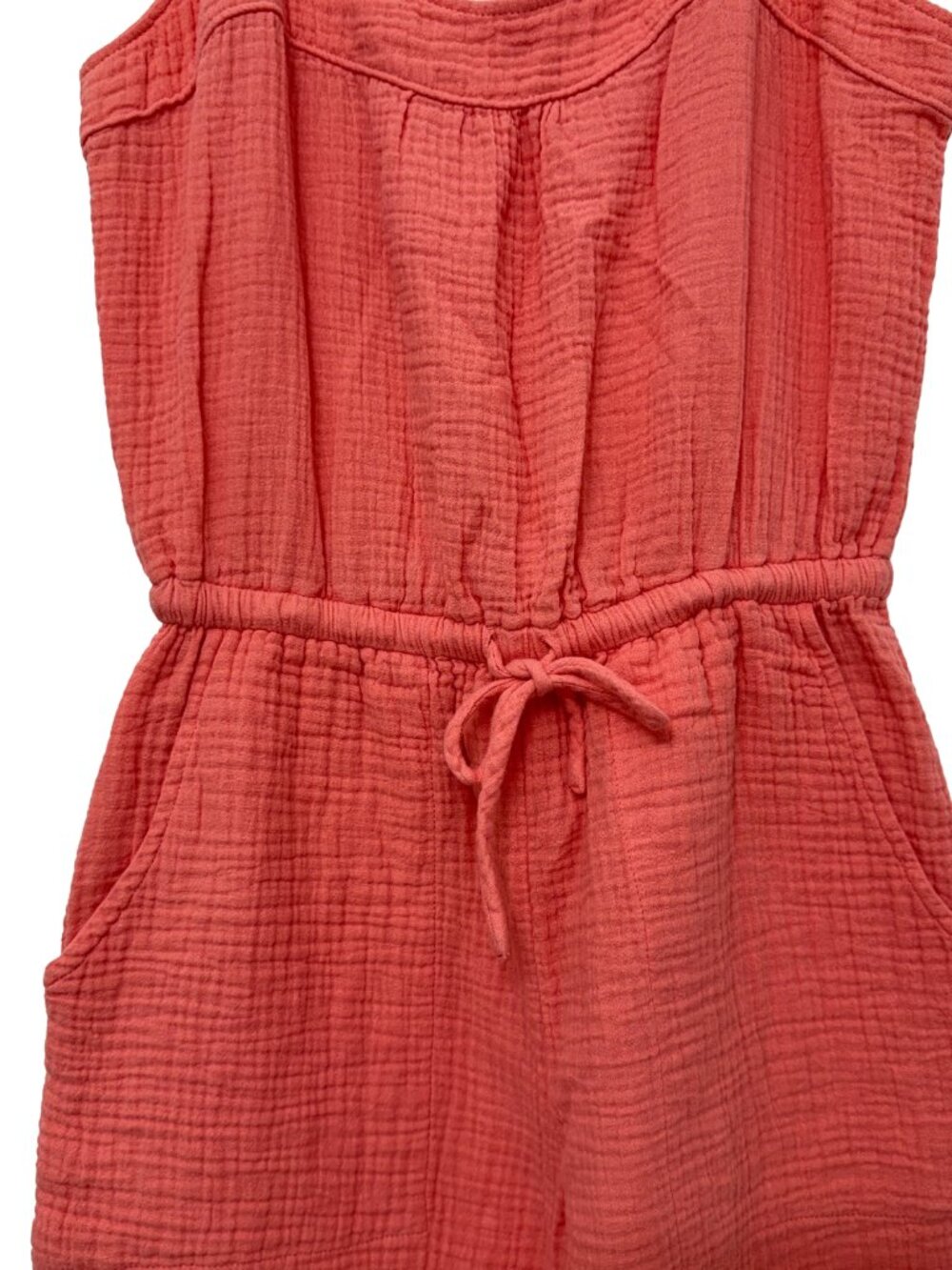 Evereve Gemma in Coral Gauzy Cotton Sleeveless jumpsuit Women's Size S - Picture 3 of 6